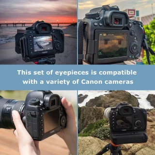 Zeynomax Oogschelpen voor Canon EF 100D 550D 600D 650D 700D 750D 760D 1000D 1100D - Set van 2 zwart