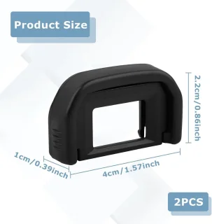 Zeynomax Oogschelpen voor Canon EF 100D 550D 600D 650D 700D 750D 760D 1000D 1100D - Set van 2 zwart