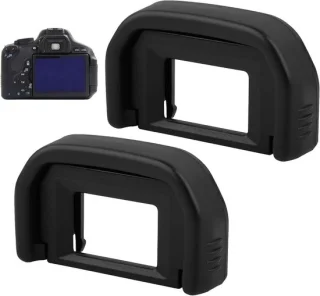 Zeynomax Oogschelpen voor Canon EF 100D 550D 600D 650D 700D 750D 760D 1000D 1100D - Set van 2 zwart
