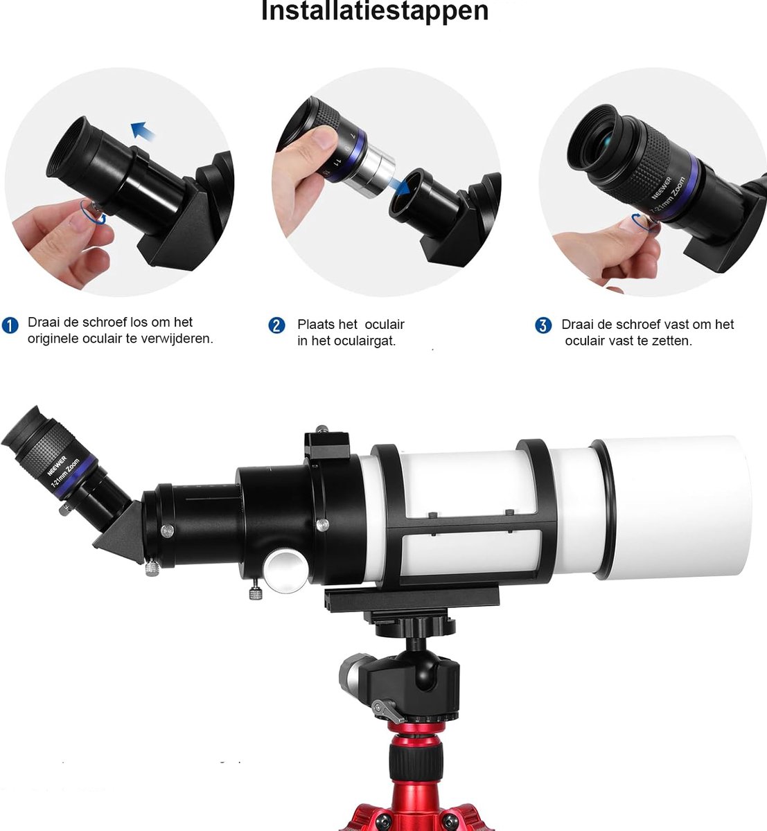 Zoom Oculair Telescoop 7-21mm 1.25 inch Astronomisch