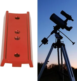 Zwaluwstaartplaat telescoopadapter 1/4" voor EQ-montuur - Rood
