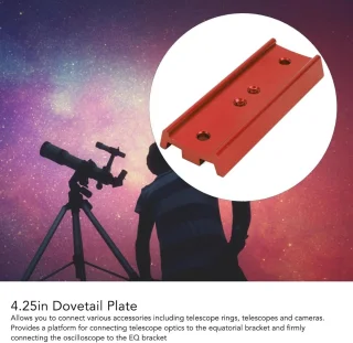 Zwaluwstaartplaat telescoopadapter 1/4" voor EQ-montuur - Rood