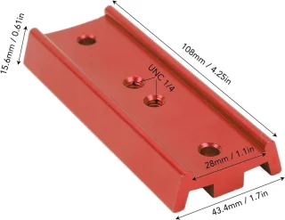 Zwaluwstaartplaat telescoopadapter 1/4" voor EQ-montuur - Rood