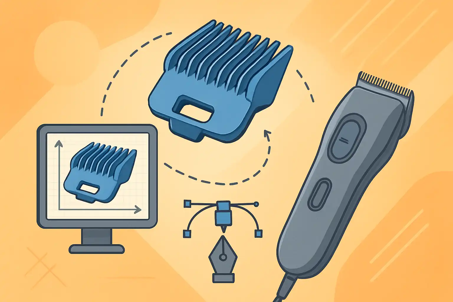 Ontwerp je eigen 3D-geprinte opzetkammen: zo pas je je tondeuse perfect aan voor jouw haar
