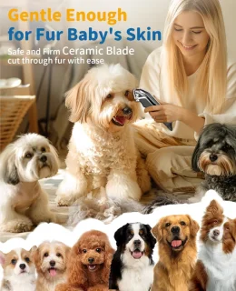Equivera Hondentondeuse - Hondentrimmer - Tondeuse voor Dikke Vacht - Dieren Tondeuse - Scheerapparaat voor Dieren - Tondeuse voor Honden en Katten