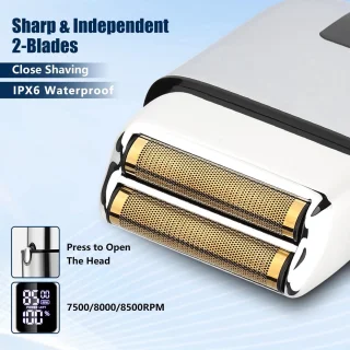 Tondeuse mannen-Baardtrimmers-Professionele Draadloze Tondeuse-Kappersmantel-Baardverzorgings set-voor Thuis, Kapper-zilver