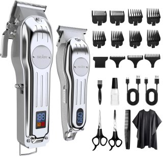 De Professionele Tondeuse Set – 2-in-1 Grote & Precisie Trimmer – LCD Display – RVS Bladen – 11 Opzetkammen (0,1-19 mm) – 300 min Gebruikstijd – Complete Knipset - TELEO in één oogopslag