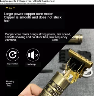 Professionele Draadloze T-blade Tondeuse Trimmer -Klassieke Baardtrimmer - Tondeuse Mannen Hoofdhaar - Cheveux Haar - Haartrimmer - Kapper Haar Machine - Haartondeuse - Barber Hair Clipper - Kappersset