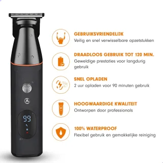 AG250 All In One Scheerset - Bodygroomer mannen - Nat en droog - Waterproof- Trimmer - Scheerapparaat - Scheren - Draadloos - Tondeuse - Hair, Body & Face- Baardtrimmer