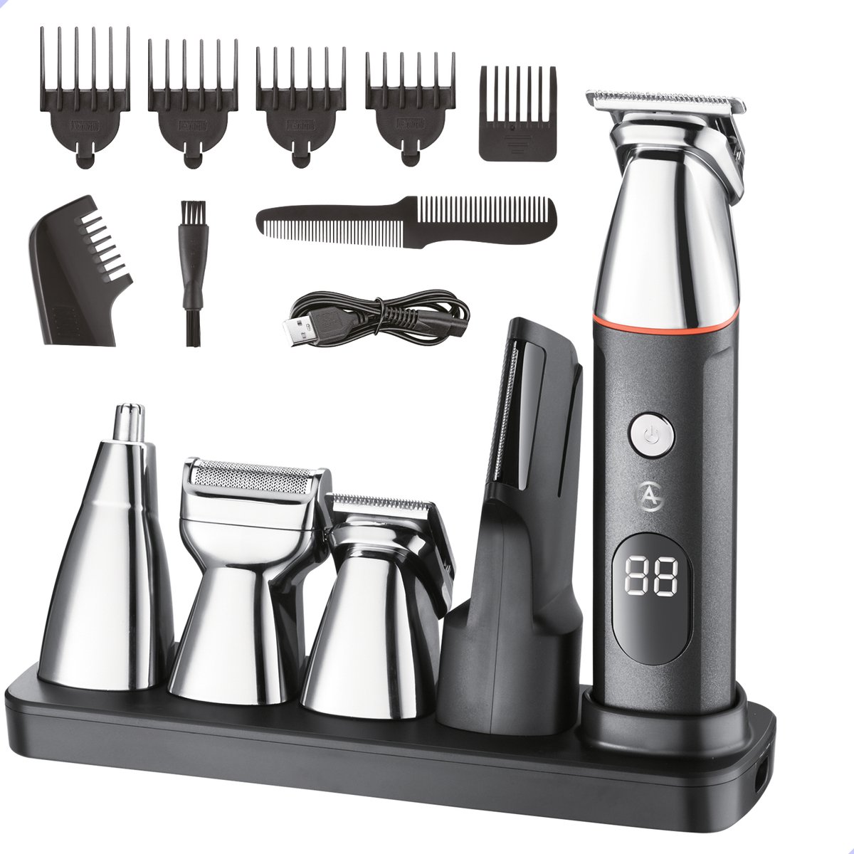 De AG250 All In One Scheerset - Bodygroomer mannen - Nat en droog - Waterproof- Trimmer - Scheerapparaat - Scheren - Draadloos - Tondeuse - Hair, Body & Face- Baardtrimmer in één oogopslag
