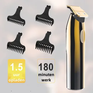 Hatteker Elektrisch Scheerapparaat & Tondeuse – Foliescheerapparaat voor Mannen – Glatzenraser met Precisietrimmer – 3-voudig Mes – Waterdicht – Goud