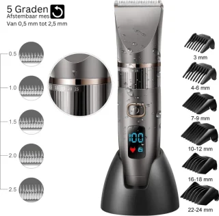 3-in-1 Tondeuse Mannen Hoofdhaar – Haartondeuse – Draadloze Baardtrimmer – Baard Trimmer- Trimapparaat Met Meerdere Opzetstukken – Kapperset Met Kappersmantel – Hair Clipper Waterdicht
