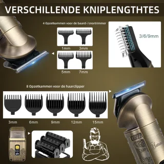Hatteker Elektrisch Scheerapparaat en Haartrimmer 4-in-1 Set voor Mannen – Tondeuse, Foliescheerapparaat, Neushaartrimmer, Baardtrimmer en Verzorgingsset – Perfect Cadeau voor Heren
