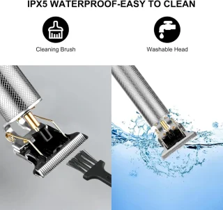 Mrs. Jones Tondeuse voor Heren Draadloze Elektrische Tondeuse Baardtrimmerset Waterdicht Detailbaardscheerapparaat T-bladetrimmer Verzorgingssnijset met 4 Geleidekammen 2 Haarkammen .