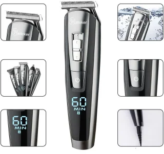 Hatteker 5-in-1 Professionele Tondeuse Set voor Heren – Baardtrimmer, Haartrimmer & Bodygroomer – Waterdicht en Oplaadbaar