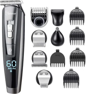 Hatteker 5-in-1 Professionele Tondeuse Set voor Heren – Baardtrimmer, Haartrimmer & Bodygroomer – Waterdicht en Oplaadbaar