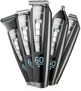 Hatteker 5-in-1 Professionele Tondeuse Set voor Heren – Baardtrimmer, Haartrimmer & Bodygroomer – Waterdicht en Oplaadbaar