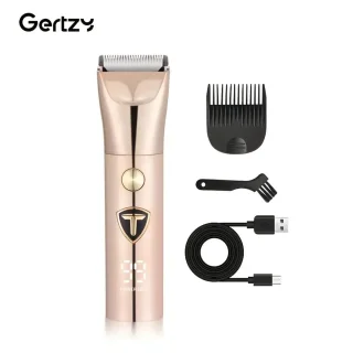 Gertzy Tondeuse - Digitale Clipper - 3 Ingebouwde modi's/standen - Verchroomd Metaal Behuizing - Usb Oplaadbare Trimmer voor Gezichtshaar, Hoofdhaar en Lichaamshaar - Batterij Indicator - Perfecte Lichaamshaar Verzorging - Kleur: Roze Rose