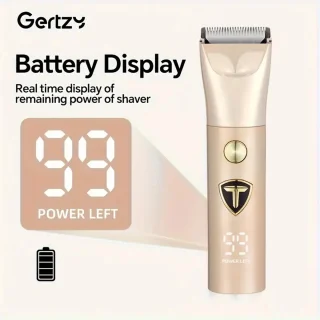 Gertzy Tondeuse - Digitale Clipper - 3 Ingebouwde modi's/standen - Verchroomd Metaal Behuizing - Usb Oplaadbare Trimmer voor Gezichtshaar, Hoofdhaar en Lichaamshaar - Batterij Indicator - Perfecte Lichaamshaar Verzorging - Kleur: Roze Rose