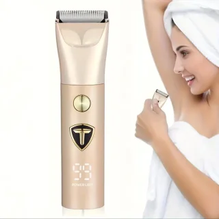 Gertzy Tondeuse - Digitale Clipper - 3 Ingebouwde modi's/standen - Verchroomd Metaal Behuizing - Usb Oplaadbare Trimmer voor Gezichtshaar, Hoofdhaar en Lichaamshaar - Batterij Indicator - Perfecte Lichaamshaar Verzorging - Kleur: Roze Rose