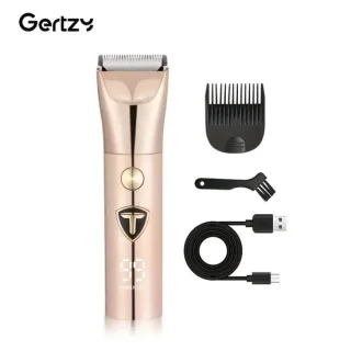 Gertzy Tondeuse - Digitale Clipper - 3 Ingebouwde modi's/standen - Verchroomd Metaal Behuizing - Usb Oplaadbare Trimmer voor Gezichtshaar, Hoofdhaar en Lichaamshaar - Batterij Indicator - Perfecte Lichaamshaar Verzorging - Kleur: Roze Rose