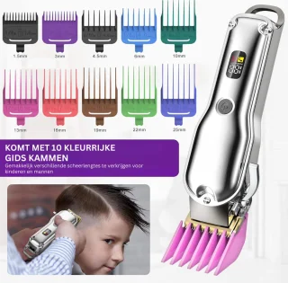 Tondeuse Mannen Hoofdhaar – Haartondeuse – Draadloze Baardtrimmer – Baard Trimmer- Trimapparaat Met Meerdere Opzetstukken – Kapperset Met Kappersmantel – Hair Clipper Waterdicht