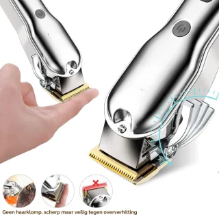 Tondeuse Mannen Hoofdhaar – Haartondeuse – Draadloze Baardtrimmer – Baard Trimmer- Trimapparaat Met Meerdere Opzetstukken – Kapperset Met Kappersmantel – Hair Clipper Waterdicht
