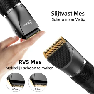 Hatteker 2-in-1 Tondeuse & Neustrimmer voor Heren – Baardtrimmer & Neustrimmer – Waterdicht & Oplaadbaar