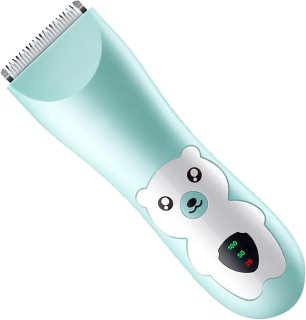 De Babytondeuse, ultra-stille draadloze kindertondeuse en trimmerset met opzetkam, reinigingsborstel en smeerolie in één oogopslag
