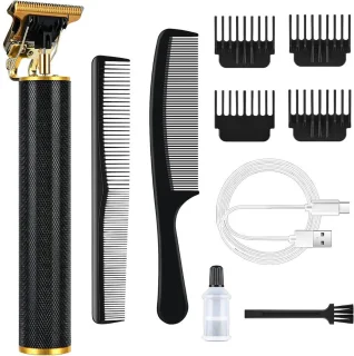 Professionele Tondeuse - Tondeuse Mannen - Carbon Draadloze Tondeuse - IPX5-Waterdicht - Tondeuse hoofdhaar - Haartrimmer - Tondeuses - Trimmer Mannen - Complete Set - Zwart/Goud