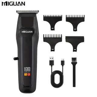 MIGUAN Tondeuse - Digitale Trimmer - Usb Oplaadbare Scheerapparaat voor Gezichtshaar, Hoofdhaar en Lichaamshaar - Batterij Indicator - Perfecte Lichaamshaar Verzorging voor Dames en Heren - Kleur: Zwart