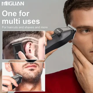 MIGUAN Tondeuse - Digitale Trimmer - Usb Oplaadbare Scheerapparaat voor Gezichtshaar, Hoofdhaar en Lichaamshaar - Batterij Indicator - Perfecte Lichaamshaar Verzorging voor Dames en Heren - Kleur: Zwart