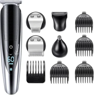 Hatteker 5-in-1 Tondeuse voor Heren – Baardtrimmer, Haartrimmer & Bodygroomer – Professioneel en Oplaadbaar