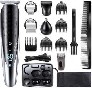 Hatteker 5-in-1 Tondeuse voor Heren – Baardtrimmer, Haartrimmer & Bodygroomer – Professioneel en Oplaadbaar