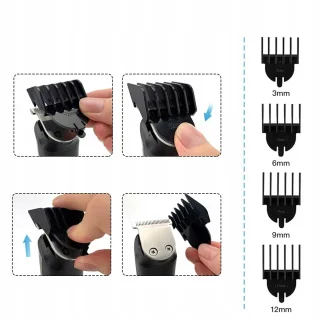 6-in-1 multifunctionele tondeuse - Haartrimmer - Trimmer van volledig formaat - LED-display - IPX6 waterdicht - Batterijniveau-indicator - Inclusief meerdere koppen