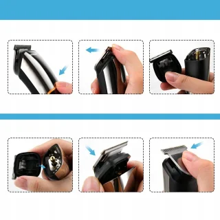 6-in-1 multifunctionele tondeuse - Haartrimmer - Trimmer van volledig formaat - LED-display - IPX6 waterdicht - Batterijniveau-indicator - Inclusief meerdere koppen