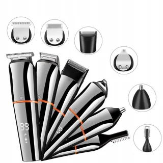 6-in-1 multifunctionele tondeuse - Haartrimmer - Trimmer van volledig formaat - LED-display - IPX6 waterdicht - Batterijniveau-indicator - Inclusief meerdere koppen