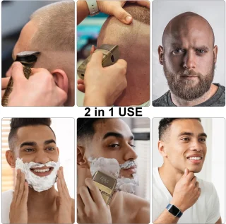 Scttomon 3-in-1 Tondeuse & Elektrisch Scheerapparaat voor Mannen – T-Blade Haarknipper & Neushaartrimmer – Foliescheerapparaat & Baardtrimmer – Tondeuse Cheveux – 3-voudige Mesjes – Draadloos