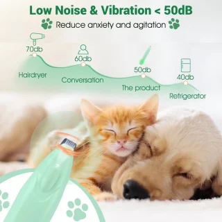 Equivera Hondentondeuse - Hondentrimmer - Tondeuse voor Dikke Vacht - Dieren Tondeuse - Scheerapparaat voor Dieren - Tondeuse voor Honden en Katten