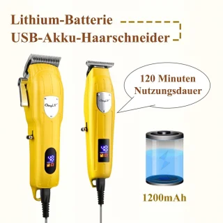 Tondeuse Mannen - Haartrimmer - Tondeuse Mannen Hoofdhaar - Trimmer voor Hoofd & Baard - Haar tondeuse - Trimmer - met 9 opzetkammen - geluidsarm - Geel