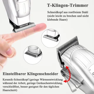 Tondeuse Mannen - Haartrimmer - Tondeuse Mannen Hoofdhaar - Trimmer voor Hoofd & Baard - Haar tondeuse - Trimmer - met 9 opzetkammen - geluidsarm - Geel
