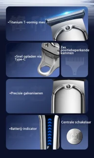 Crrynuo Tondeuse Mannen Pro - Professionele Draadloze Tondeuse - Cheveux Haar - Trimmer voor Hoofd & Baard - Tondeuse Mannen Hoofdhaar - Haar tondeuse - Trimmer - Kappersset