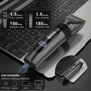 Wat vinden we goed aan de Tondeuse en T-Bladtrimmer - 2-in-1 - Baardtrimmer Mannen - Incl. 9 Opzetstukken - Precisietrimmer - Scheerapparaat - 1.5 Uur Laden, 150 minuten Gebruiksduur - Verstelbaar per 0.5mm - Trimmer - Kapperstools - Haartrimmer - Vaderdag Cadeau voor Papa