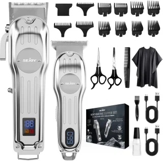Amolass - Kappersset Professioneel - Tondeuse Draadloos - Kappersschaar - 2 Tondeuses - Elektrisch - Voor Haar, Baard en meer