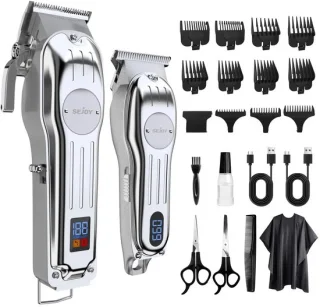 Amolass - Kappersset Professioneel - Tondeuse Draadloos - Kappersschaar - 2 Tondeuses - Elektrisch - Voor Haar, Baard en meer