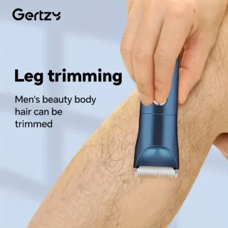 Gertzy Tondeuse - Digitale Clipper - 3 Ingebouwde modi's/standen - Verchroomd Metaal Behuizing - Usb Oplaadbare Trimmer voor Gezichtshaar, Hoofdhaar en Lichaamshaar - Batterij Indicator - Perfecte Lichaamshaar Verzorging - Kleur: Blauw