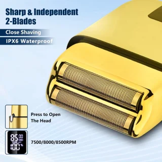 Tondeuse mannen-Baardtrimmers-Professionele Draadloze Tondeuse-Kappersmantel-Baardverzorgings set-voor Thuis, Kapper-goud