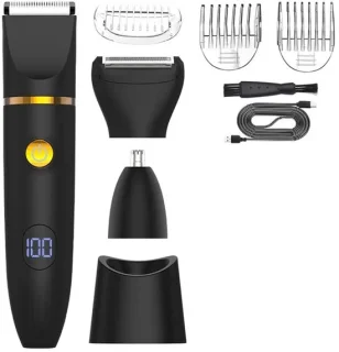 3-in-1 heren tondeuse voor baard, neushaar en haar