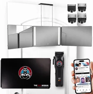 360 LED-spiegel met tondeuse - 3-weg kappersspiegel - ShopVlot