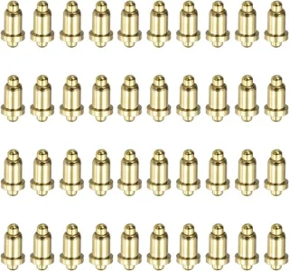 40 stuks 4 mm gouden veerpinnen, koperen stroomtestconnector met dubbele veer, eindstuk voor koppen, vervanging van tang